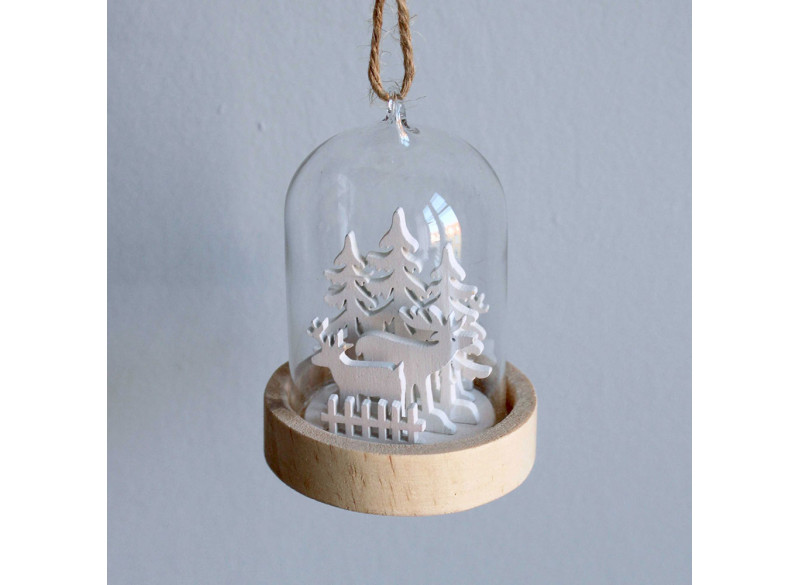 Glas ornament fugl-rensdyr