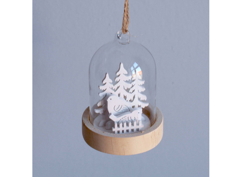 Glas ornament fugl-rensdyr