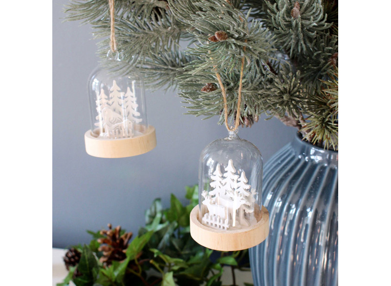 Glas ornament fugl-rensdyr