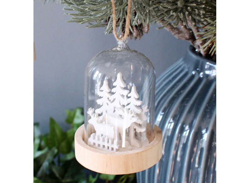 Glas ornament fugl-rensdyr