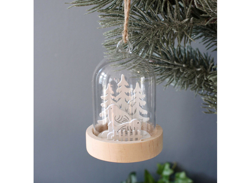 Glas ornament fugl-rensdyr