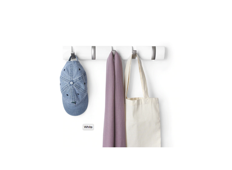 Knagerække Flip 5-Hook Hvid