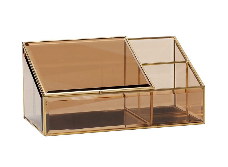 Glasboks MessingBrun 26x14x12cm