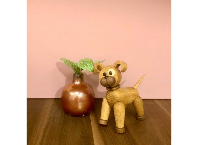 Hunden Happy eg valnød ask