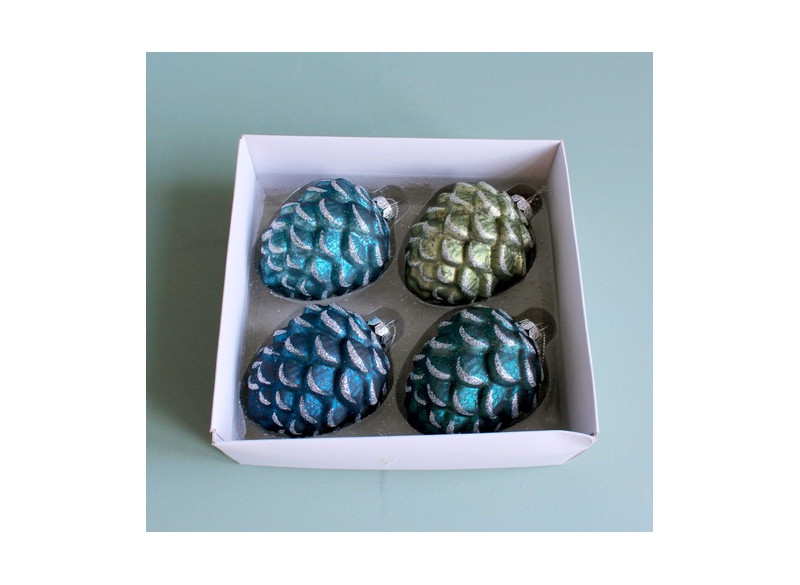 Glasornament agern 4-pak 