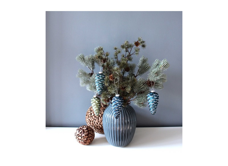 Glasornament grankogle 4-pak 