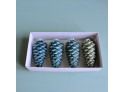 Glass ornament spruce cone 4-pack