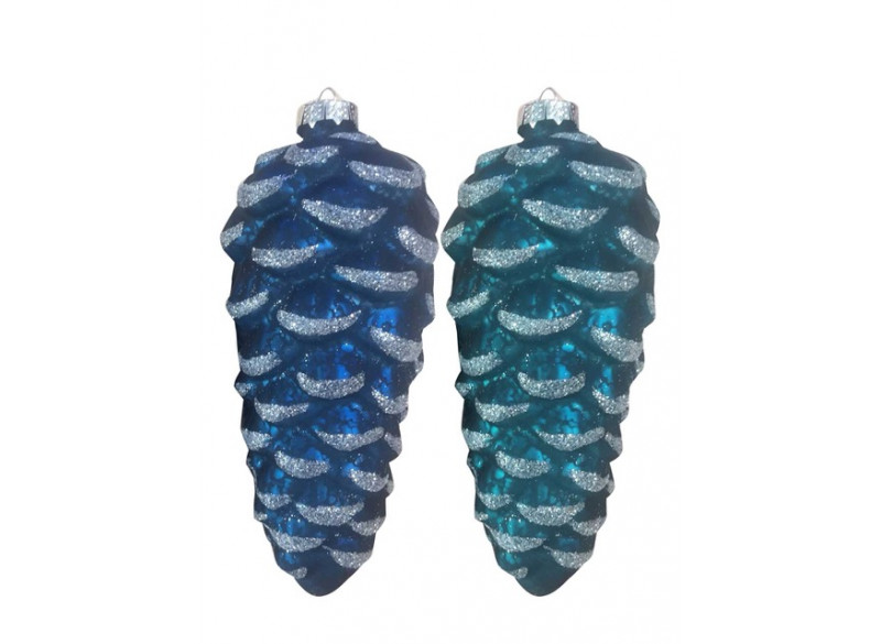 Glasornament grankogle 2-pak 16cm