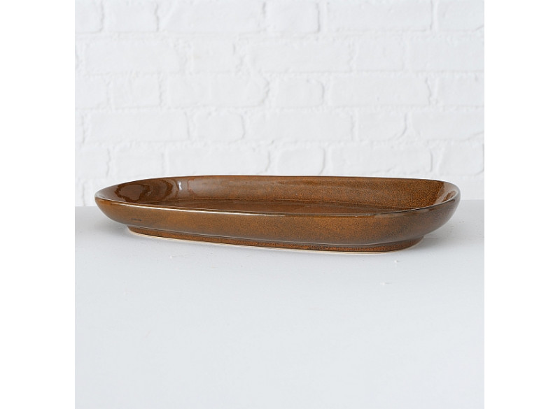 Tallerken Oval Lenja BlåGråBrun