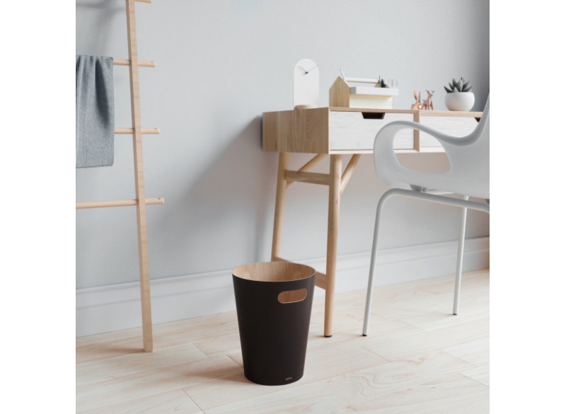 Papirspand "Wood" Sort/Natur