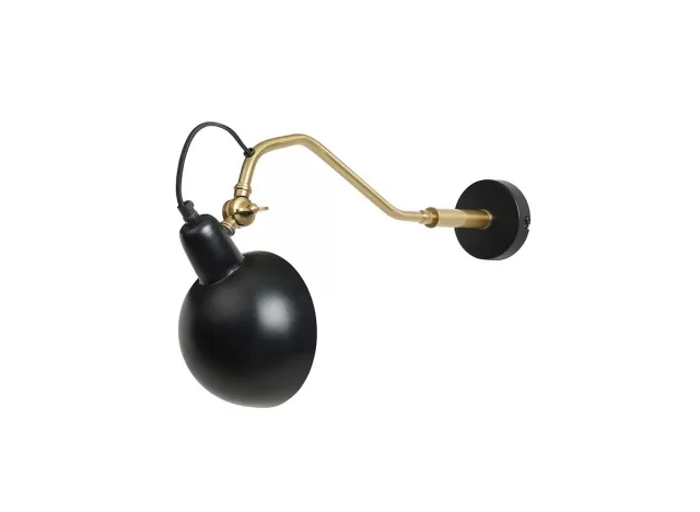 Væg lampe Oscar Messing-Sort
