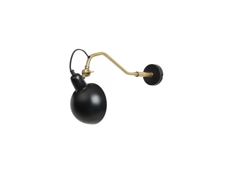 Væg lampe Oscar Messing-Sort