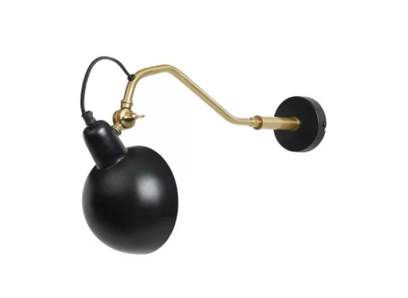 Væg lampe Oscar Messing-Sort