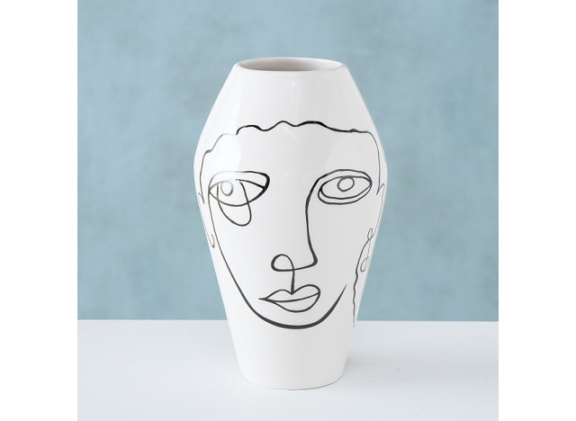 Vase Tipton H16cm SortHvid