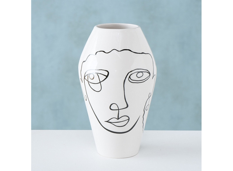 Vase Tipton H16cm SortHvid