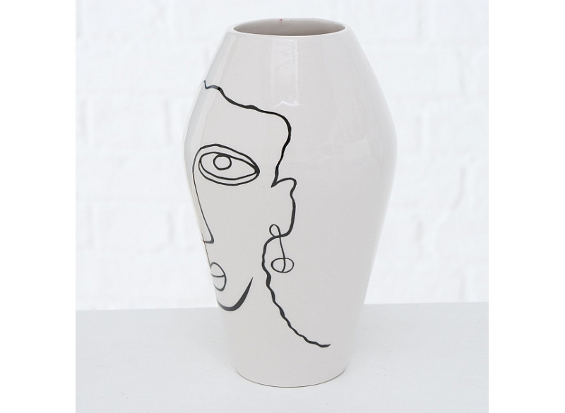 Vase Tipton H16cm SortHvid