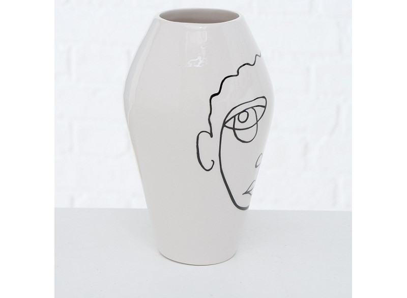 Vase Tipton H16cm SortHvid