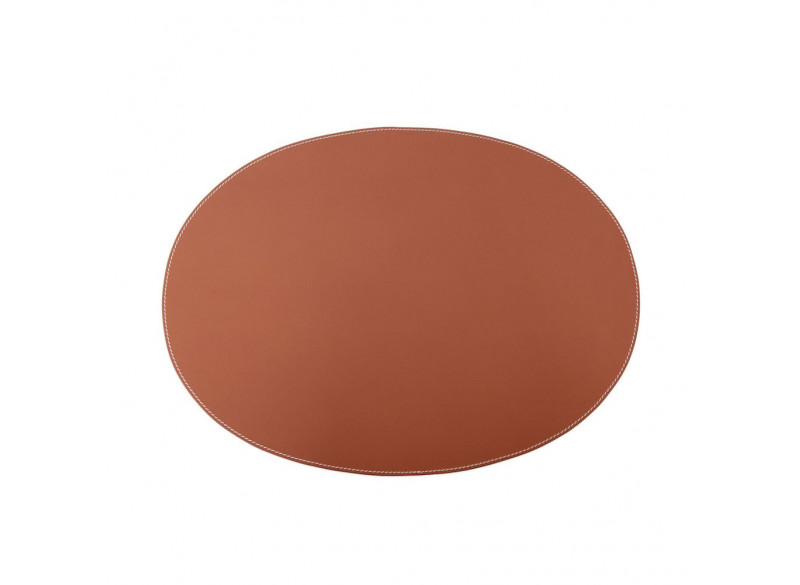 Dækkeserviet Læder Oval Cognac 