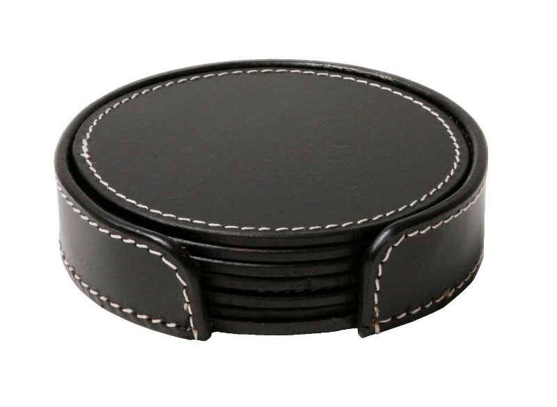 Glasskåner 6-pak Sort Læder 