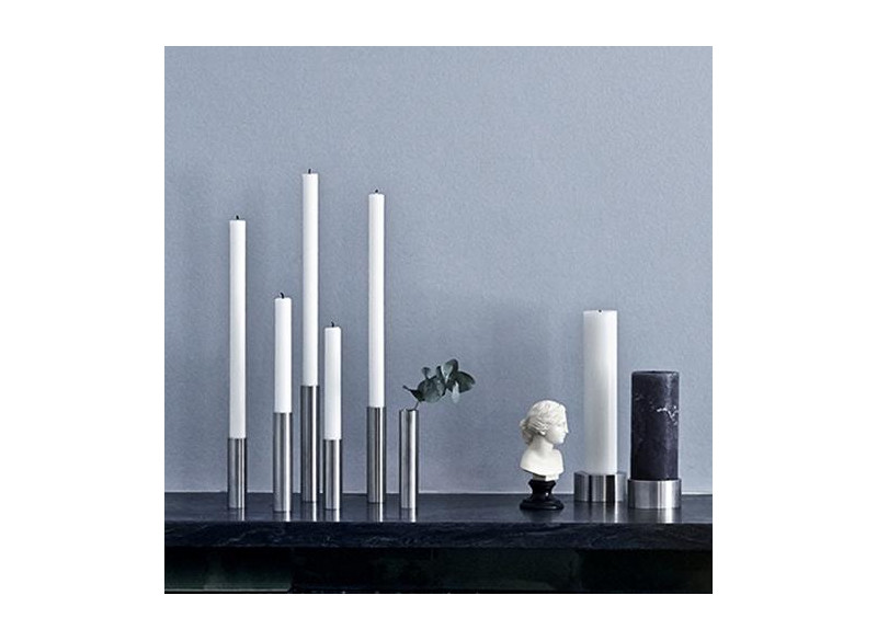 Vase slim børstet stål