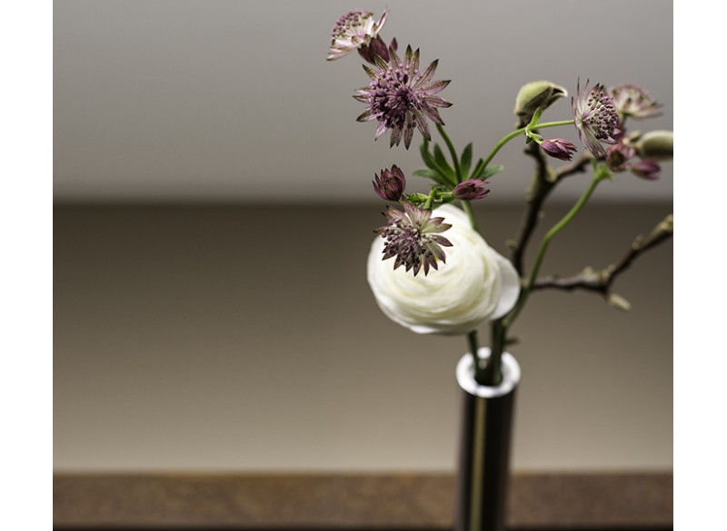 Vase slim børstet stål