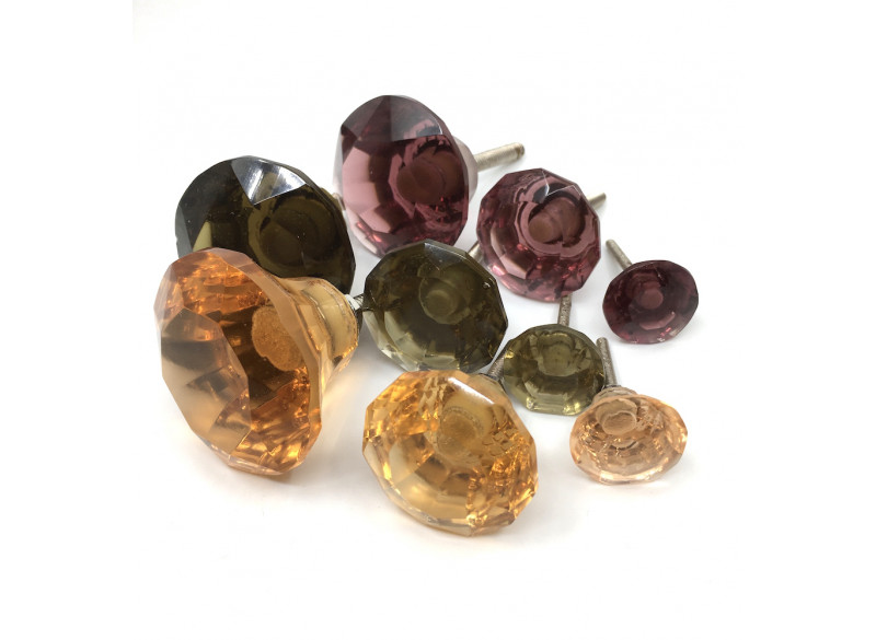 Knop Glas Amber Small