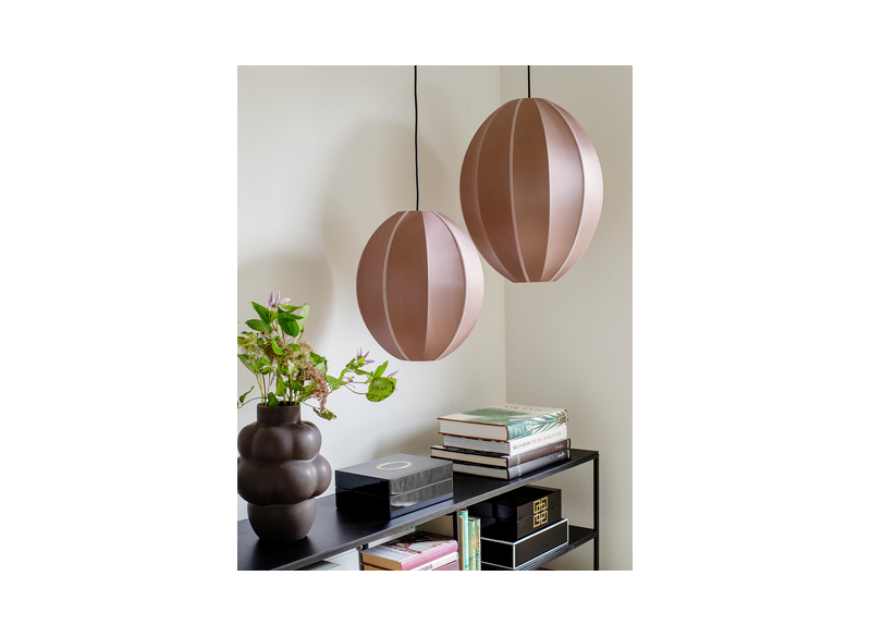 Lampeskærm Silke Oval L Rosebrun