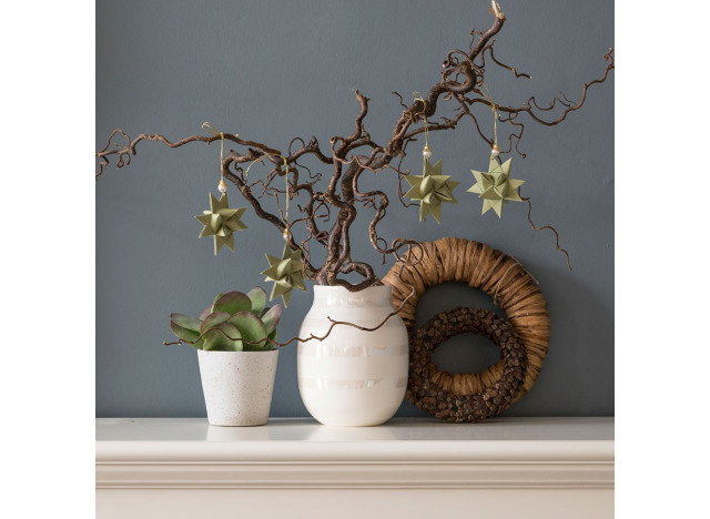 Papirstjerne ornament, grøn 4-pak